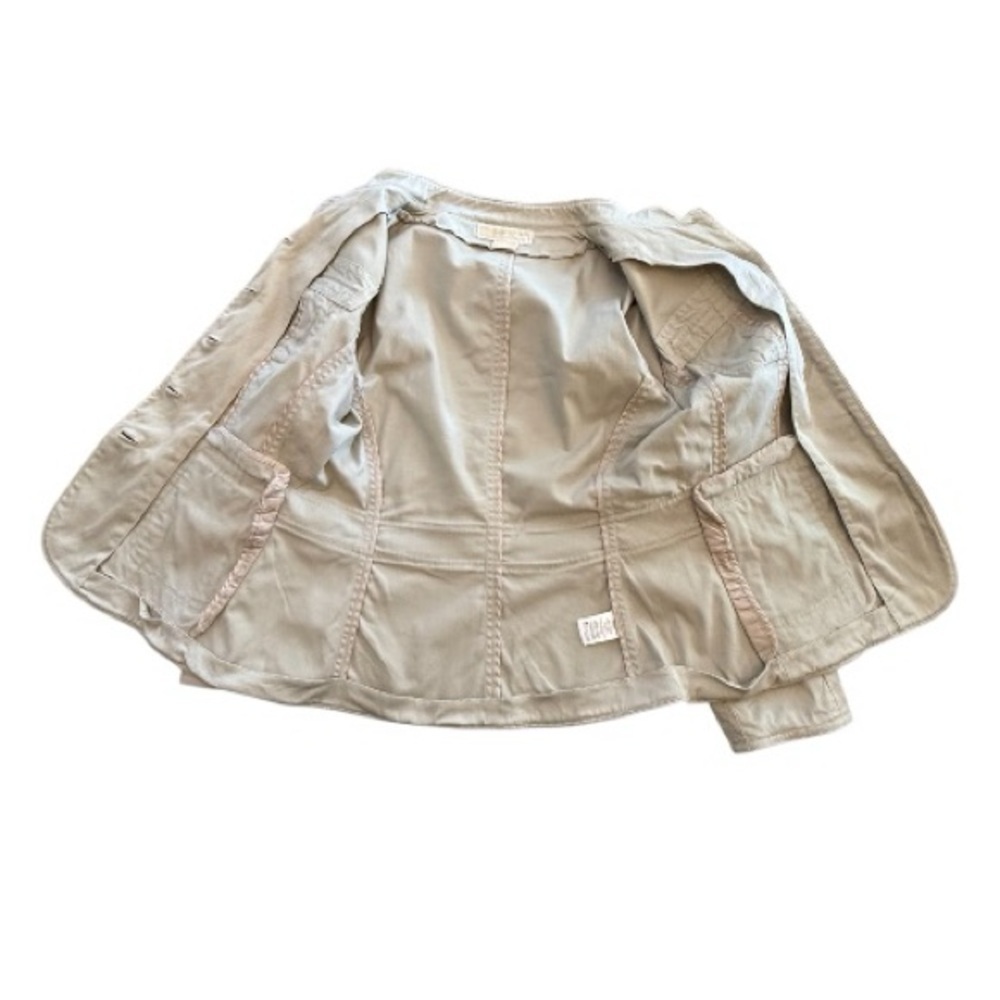 Michael Michael Kors Military Style Jacket Beige Gold Button Trim Size 8 - Picture 4 of 11